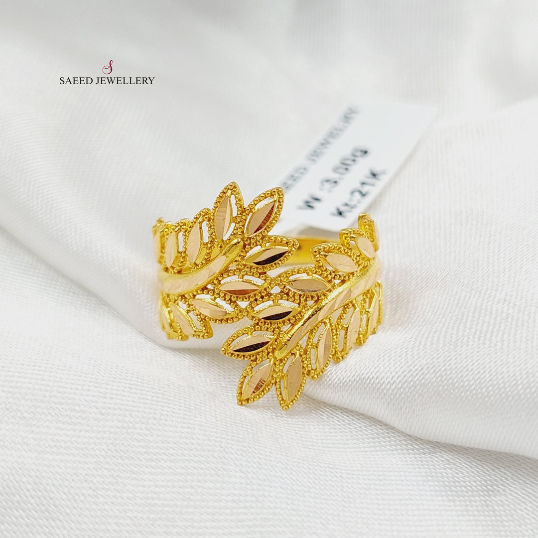 21K Gold Leaf Ring by Saeed Jewelry - Image 1