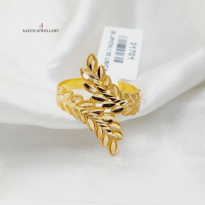 21K Gold Leaf Ring by Saeed Jewelry - Image 1