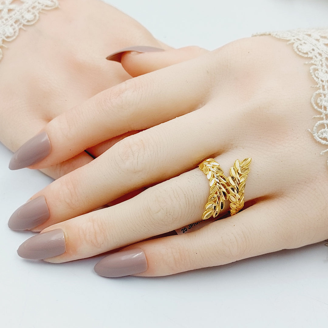 21K Gold Leaf Ring by Saeed Jewelry - Image 4