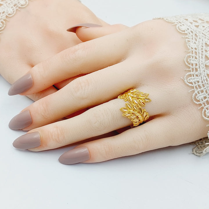 21K Gold Leaf Ring by Saeed Jewelry - Image 4