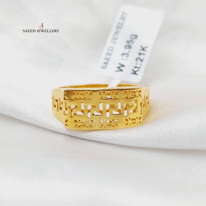 21K Gold Pyramid Ring by Saeed Jewelry - Image 2