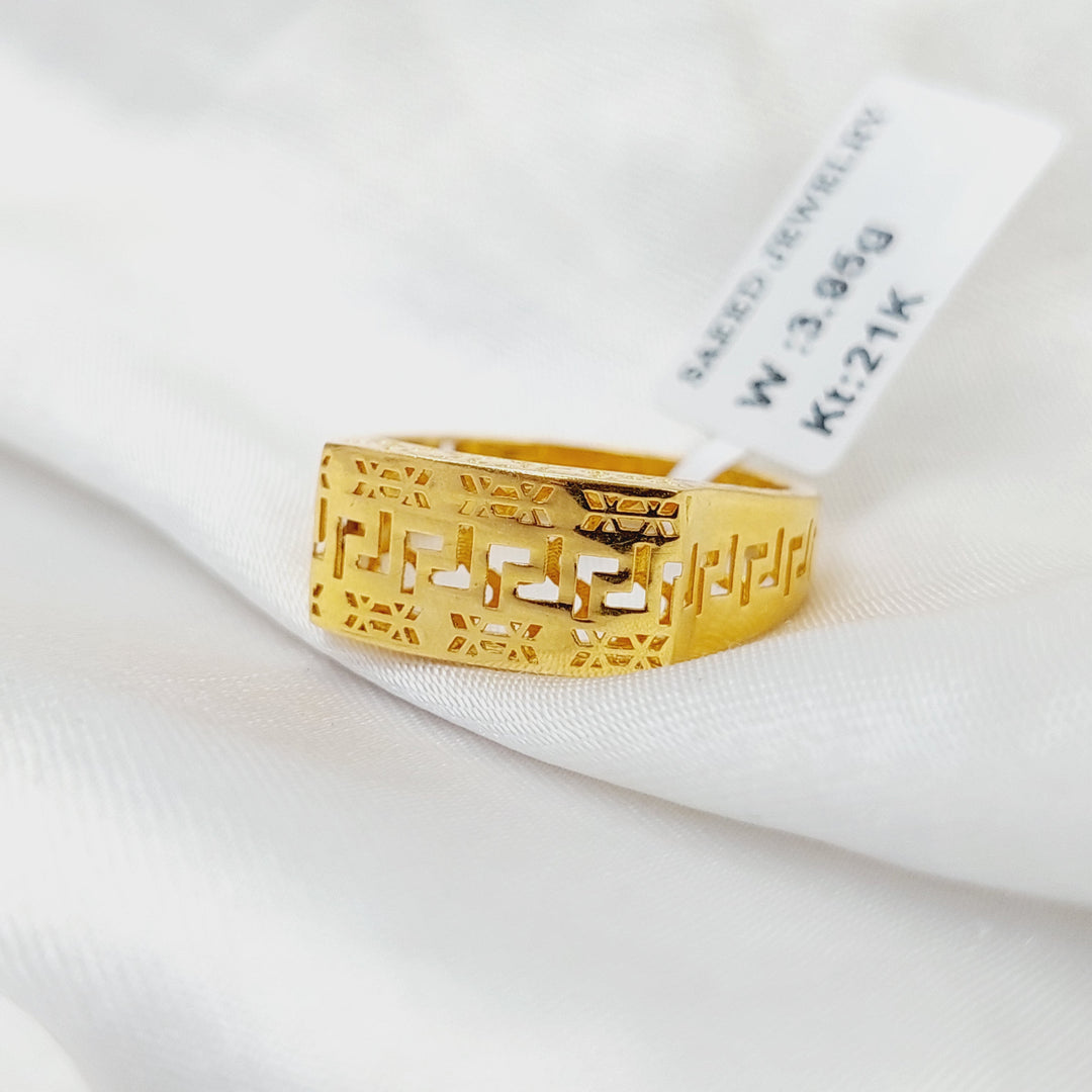 21K Gold Pyramid Ring by Saeed Jewelry - Image 3