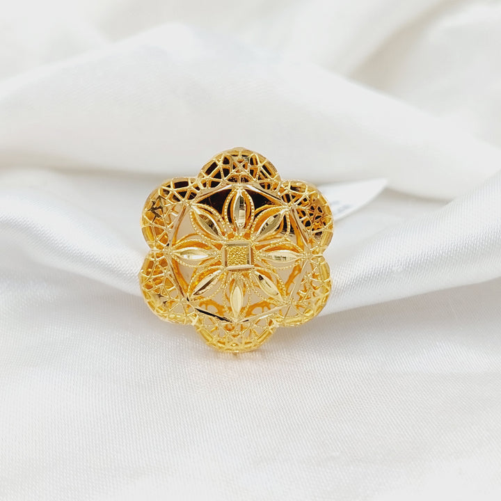 21K Gold Rose Kuwaiti Ring by Saeed Jewelry - Image 3