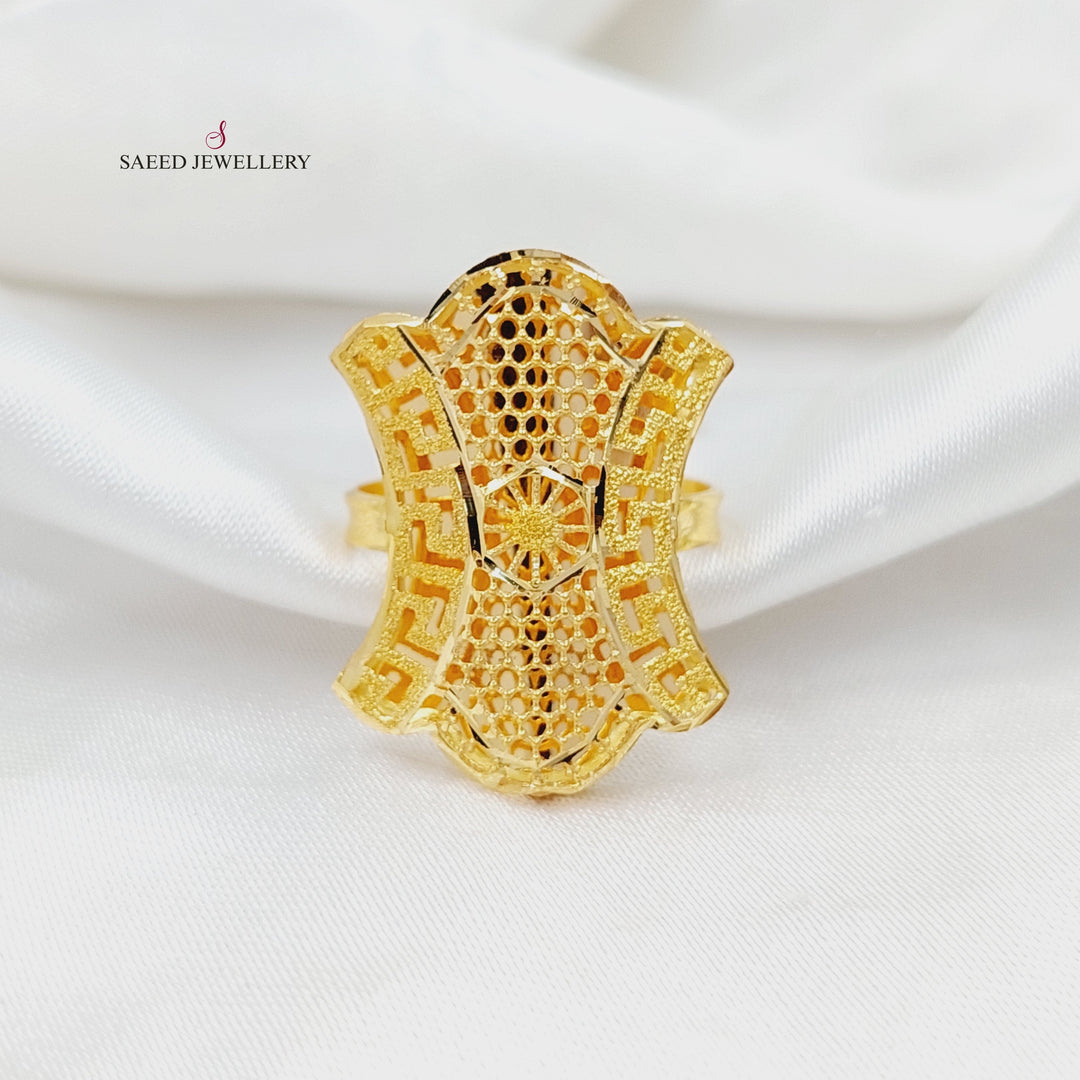 21K Gold Tie Kuwaiti Ring by Saeed Jewelry - Image 1