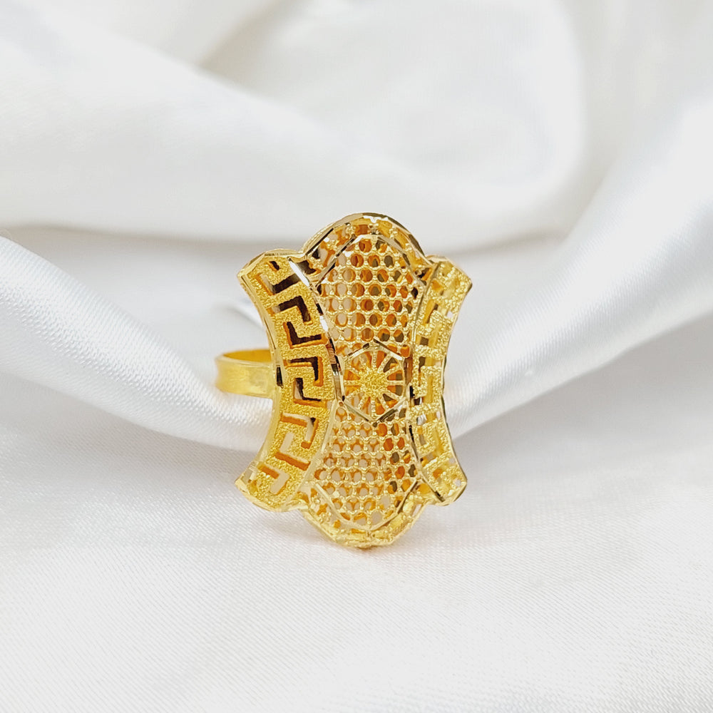 21K Gold Tie Kuwaiti Ring by Saeed Jewelry - Image 2