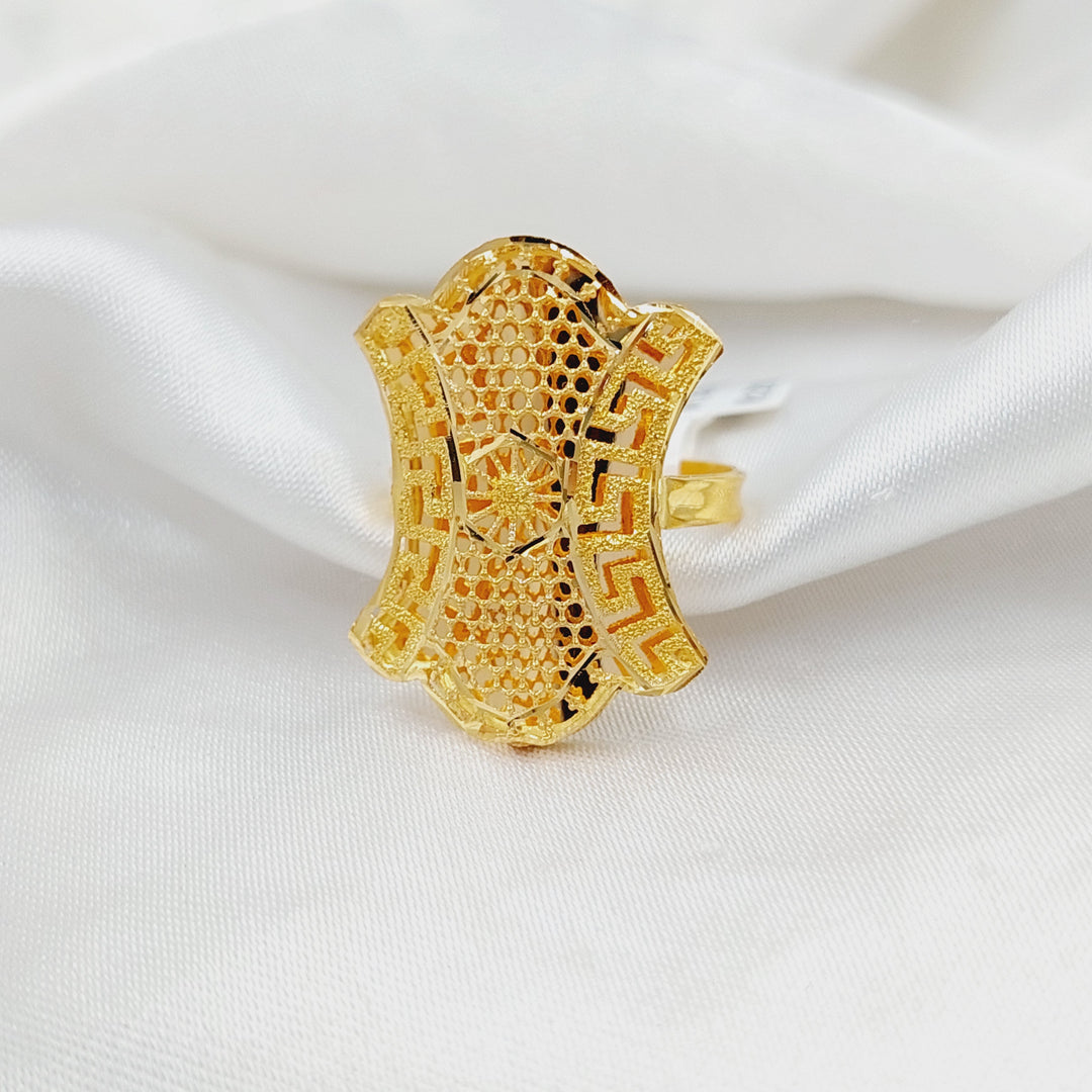 21K Gold Tie Kuwaiti Ring by Saeed Jewelry - Image 3