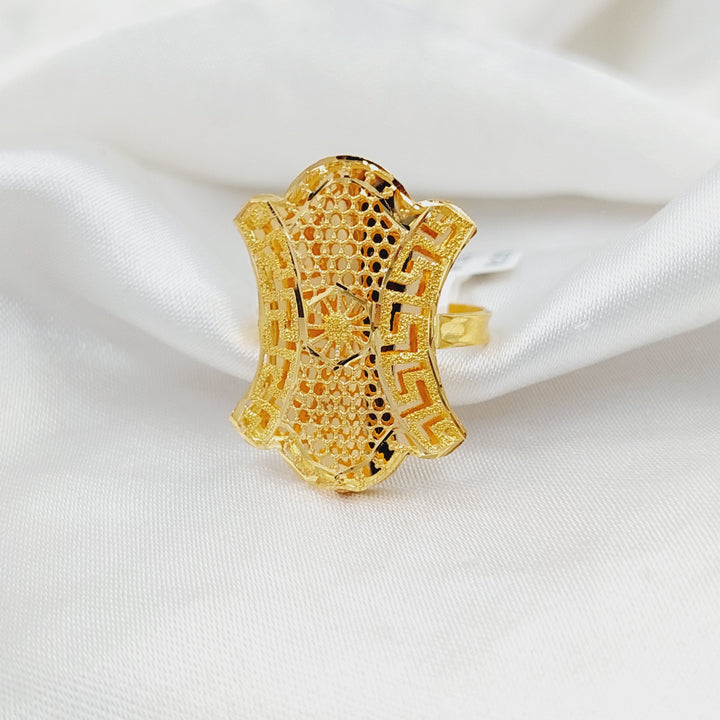 21K Gold Tie Kuwaiti Ring by Saeed Jewelry - Image 3