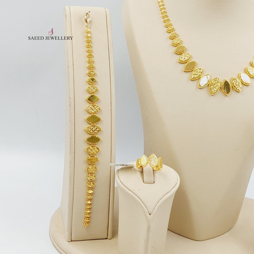 21K Gold Deluxe Tears Set by Saeed Jewelry - Image 6