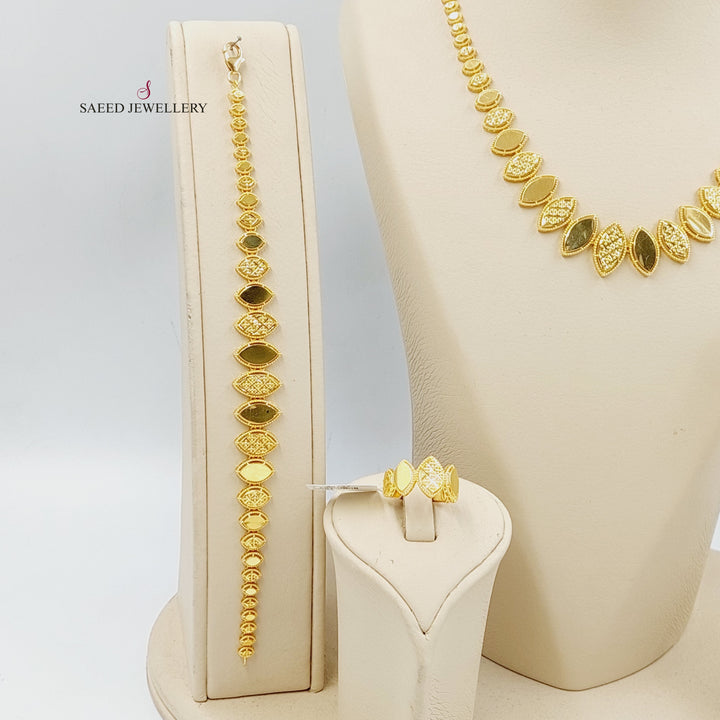 21K Gold Deluxe Tears Set by Saeed Jewelry - Image 3