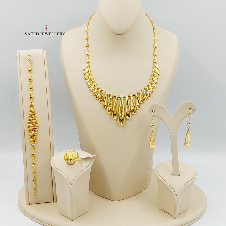 21K Gold Deluxe Wings Set by Saeed Jewelry - Image 1