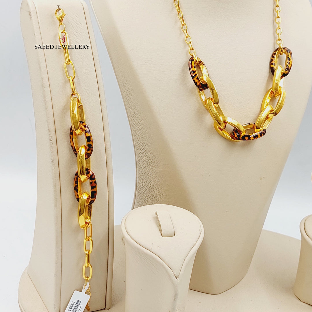 21K Gold Enameled Tiger Set by Saeed Jewelry - Image 4