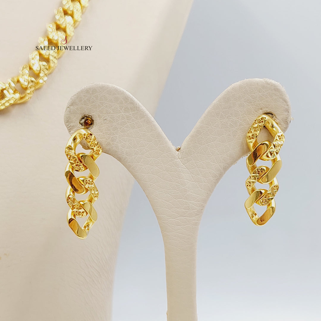 21K Gold Enameled Cuban Links Set by Saeed Jewelry - Image 2