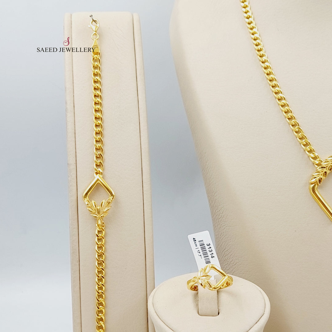 21K Gold Deluxe Cuban Links Set by Saeed Jewelry - Image 4