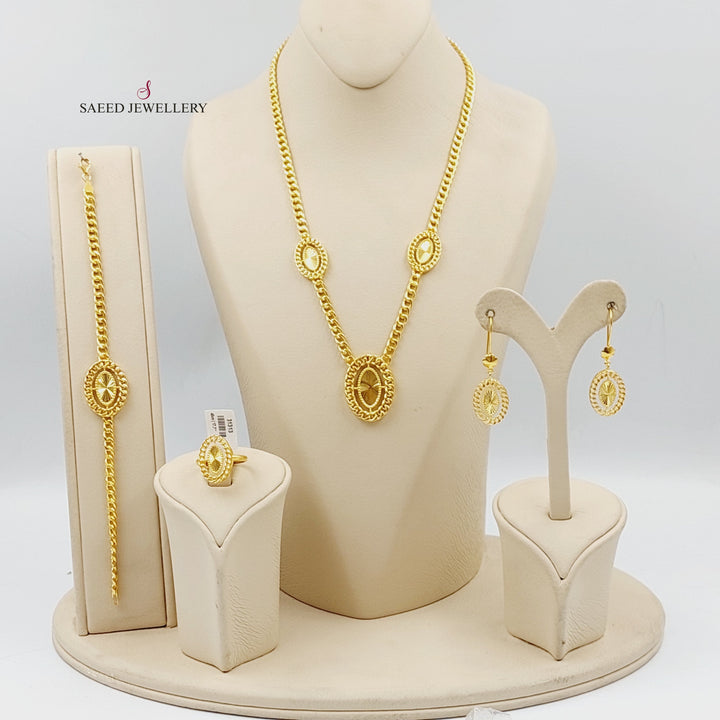 21K Gold Deluxe Cuban Links Set by Saeed Jewelry - Image 1