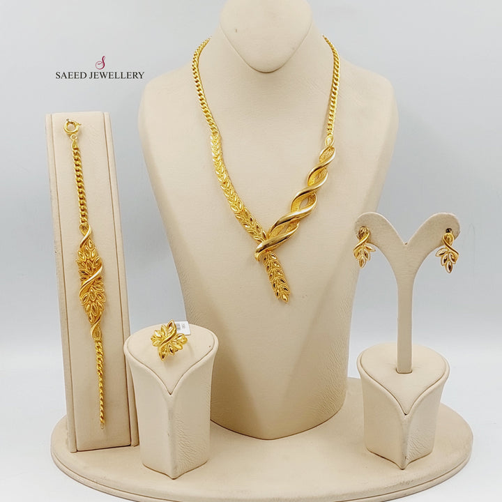 21K Gold Deluxe Leaf Set by Saeed Jewelry - Image 1