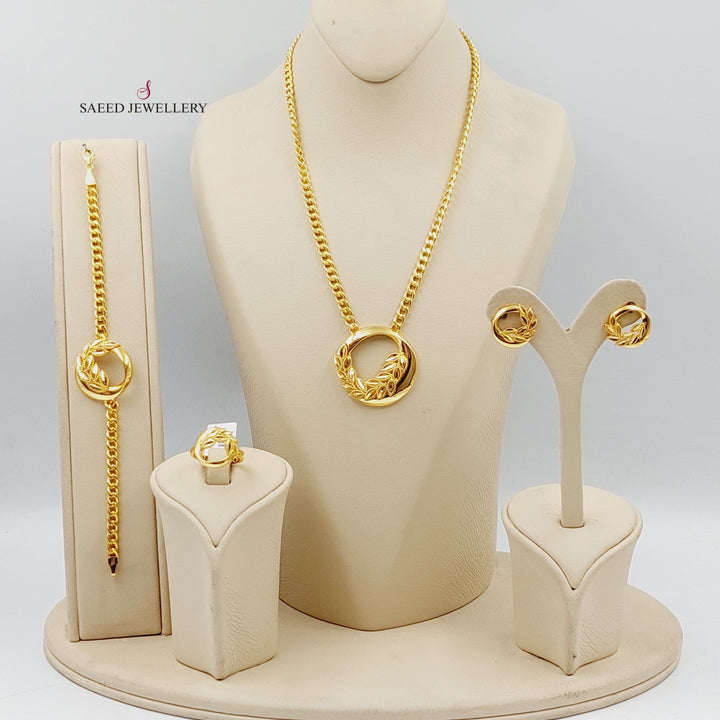 21K Gold Deluxe Leaf Set by Saeed Jewelry - Image 5