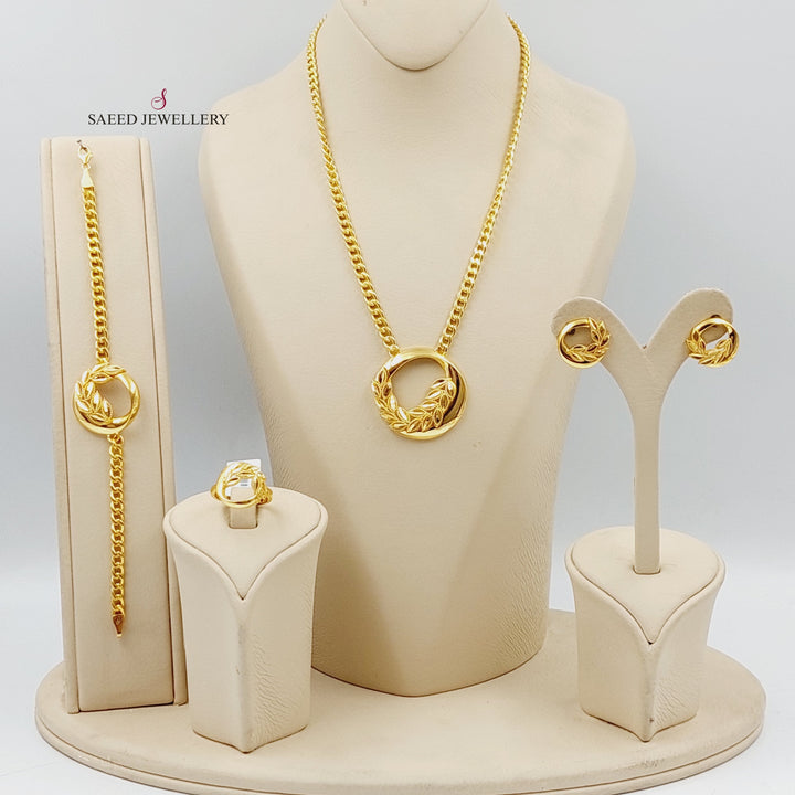 21K Gold Deluxe Leaf Set by Saeed Jewelry - Image 1