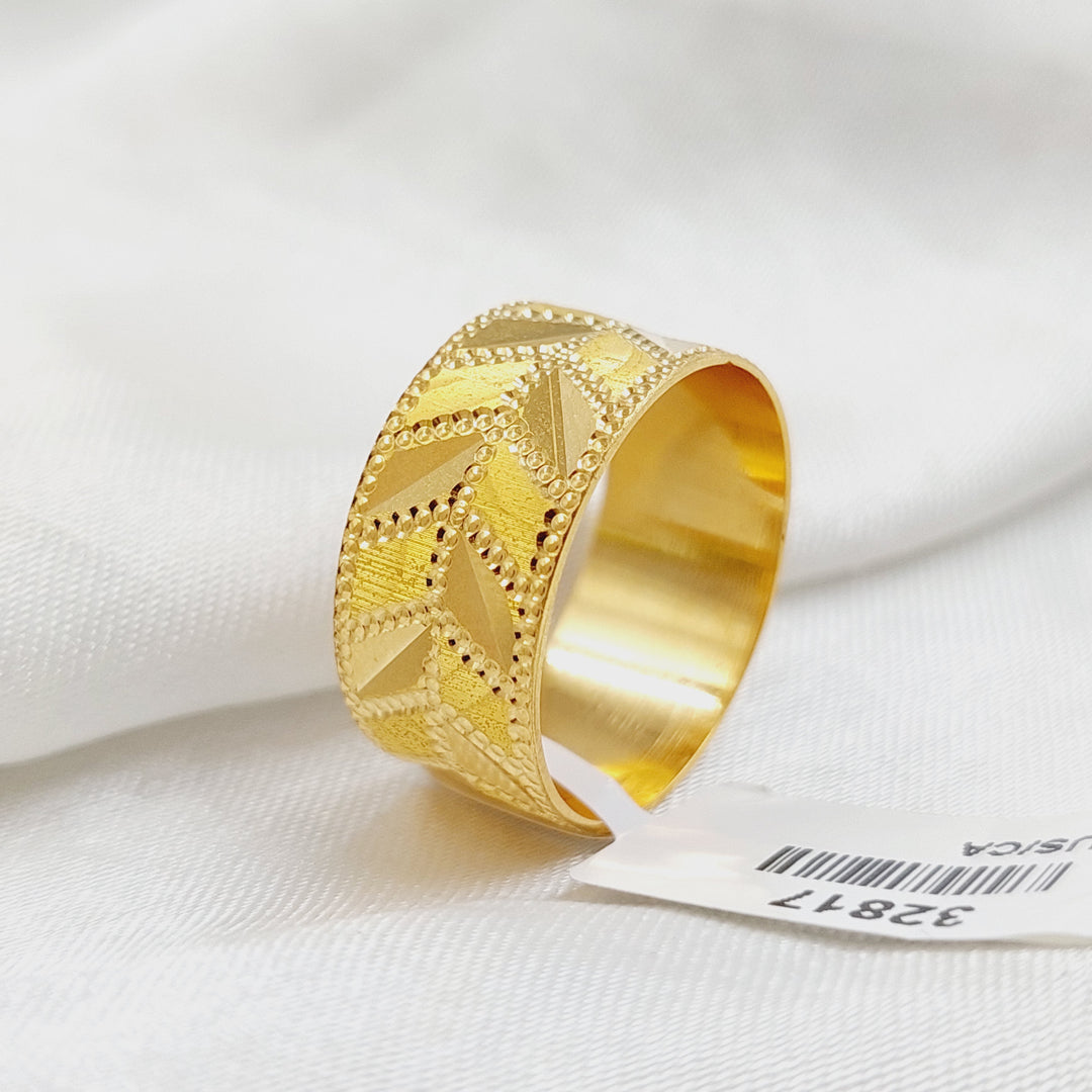 21K Gold Arrow CNC Wedding Ring by Saeed Jewelry - Image 1