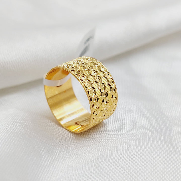 21K Gold Deluxe CNC Wedding Ring by Saeed Jewelry - Image 3