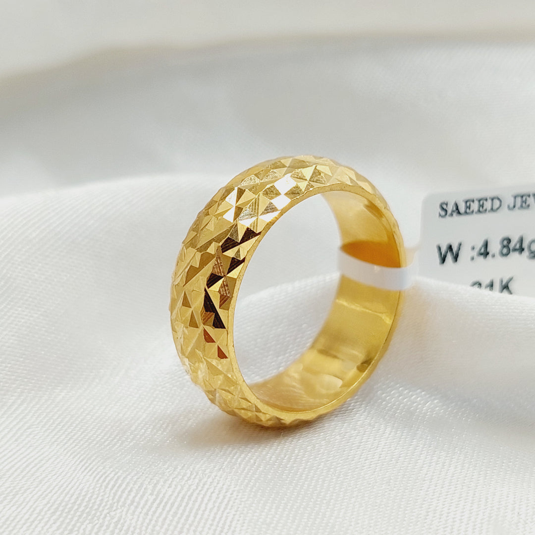 21K Gold Hexa Wedding Ring by Saeed Jewelry - Image 3