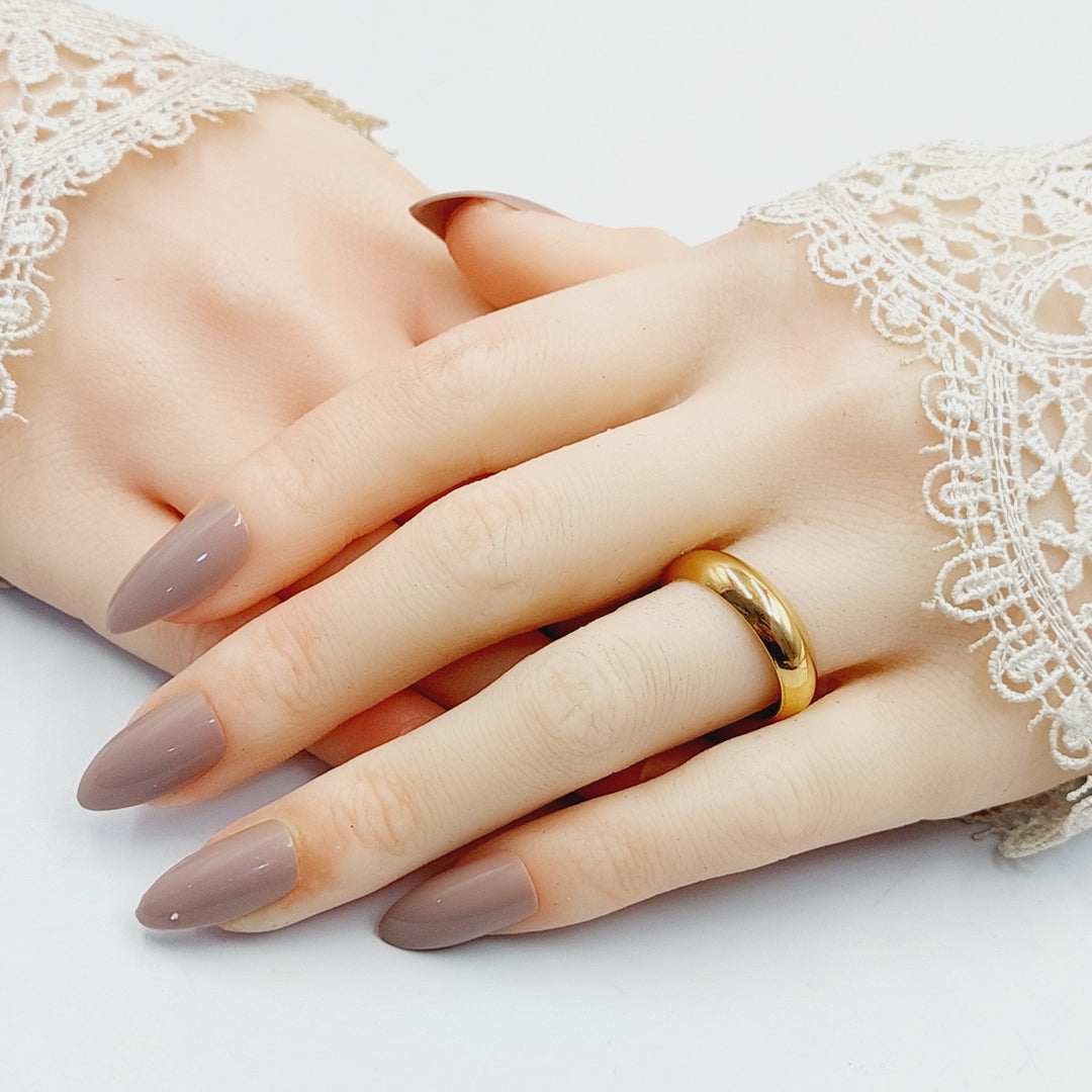 21K Gold Plain Wedding Ring by Saeed Jewelry - Image 5