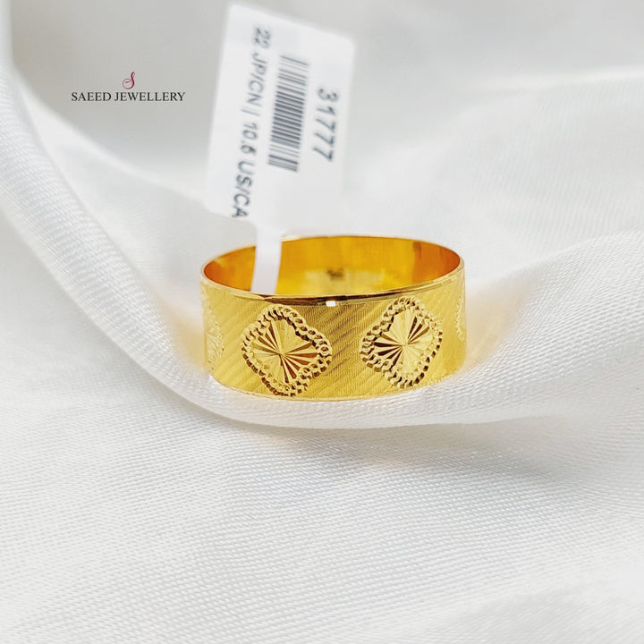 21K Gold Rose CNC Wedding Ring by Saeed Jewelry - Image 6