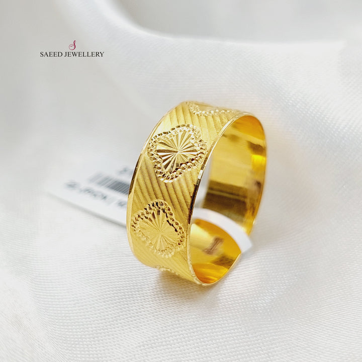 21K Gold Rose CNC Wedding Ring by Saeed Jewelry - Image 5