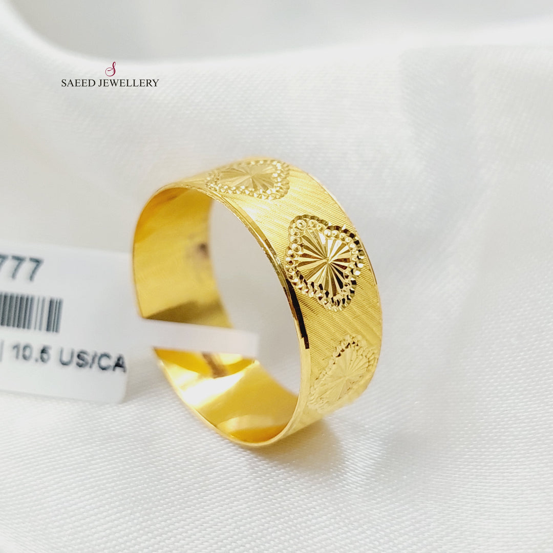 21K Gold Rose CNC Wedding Ring by Saeed Jewelry - Image 2