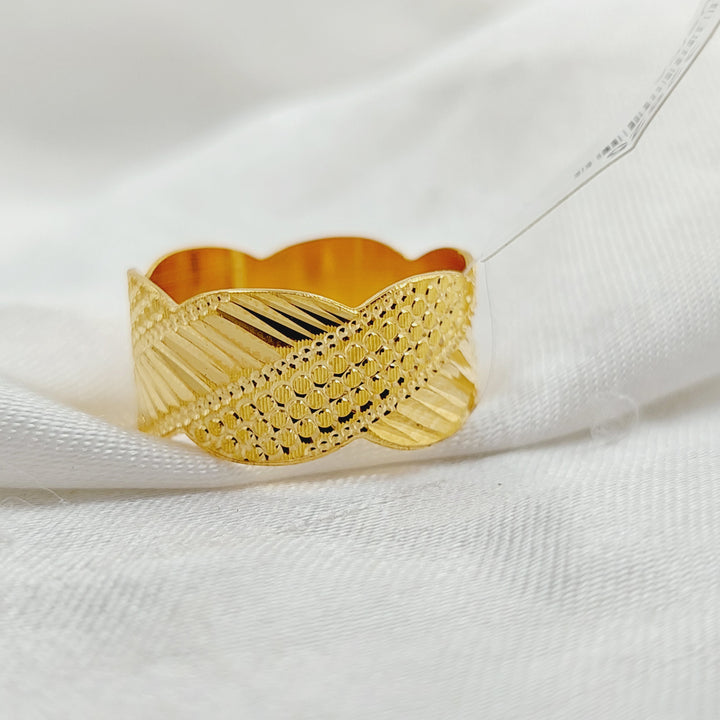 21K Gold Waves CNC Wedding Ring by Saeed Jewelry - Image 4