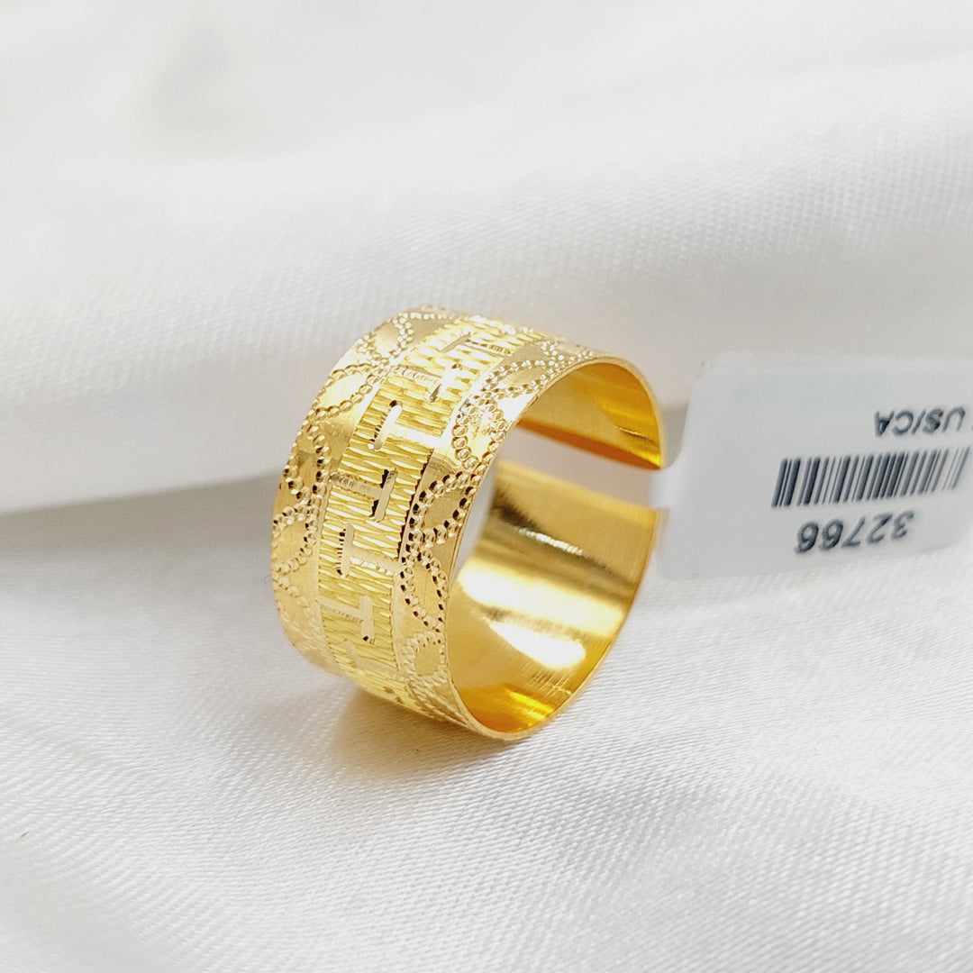 21K Gold Wide CNC Wedding Ring by Saeed Jewelry - Image 3