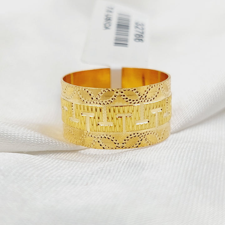 21K Gold Wide CNC Wedding Ring by Saeed Jewelry - Image 1