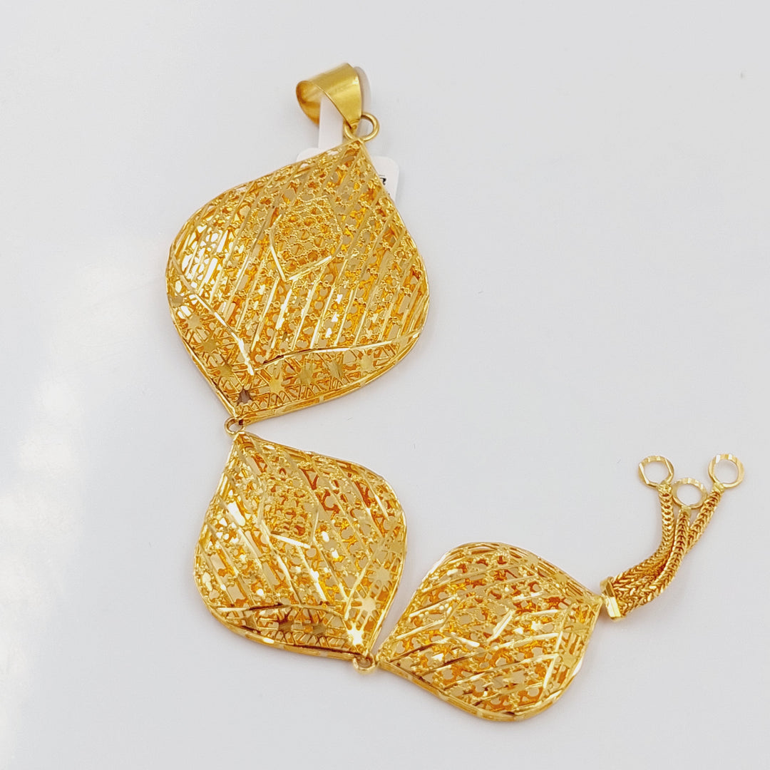 21K Gold long Kuwaiti Pendant by Saeed Jewelry - Image 5