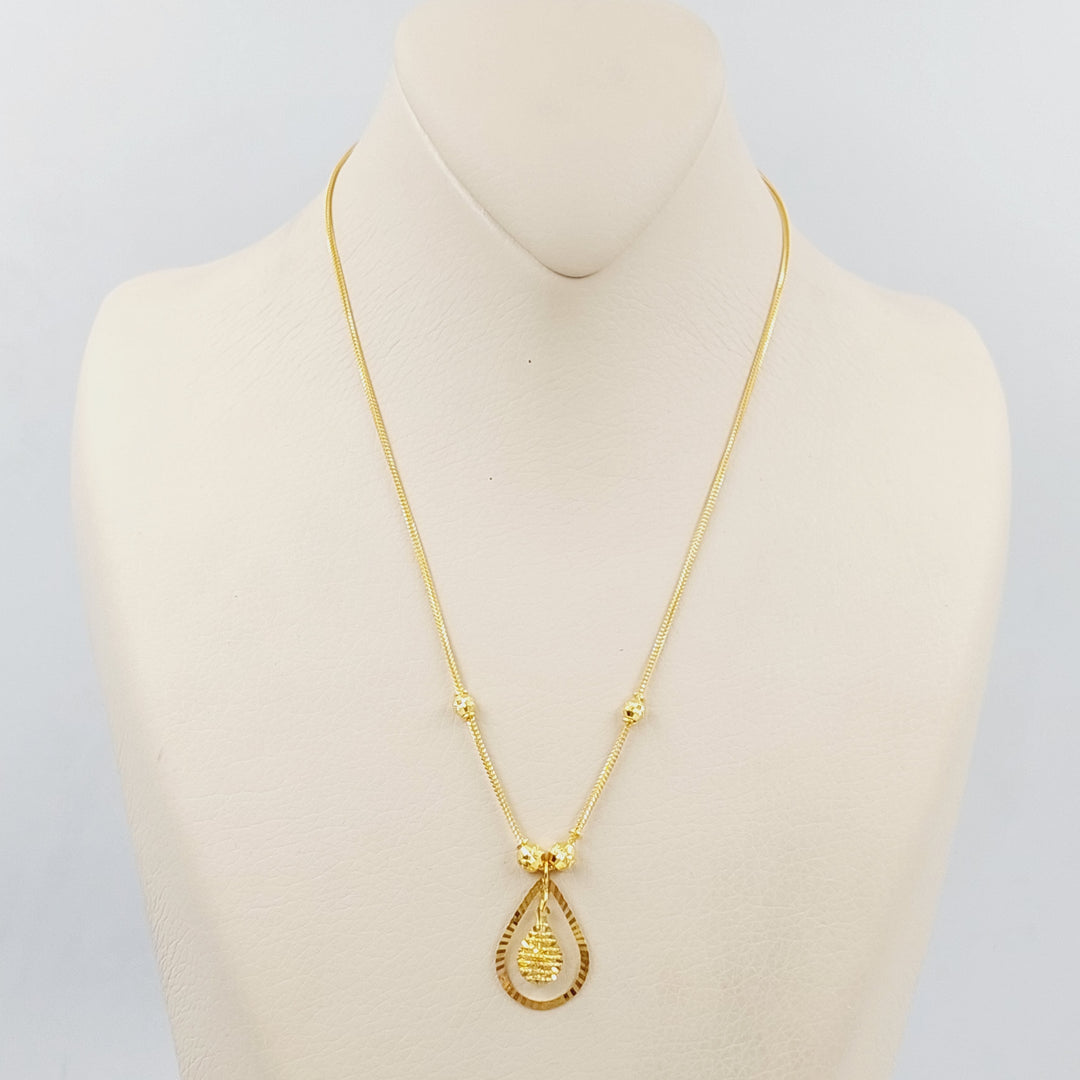 21K Gold tear Necklace by Saeed Jewelry - Image 5