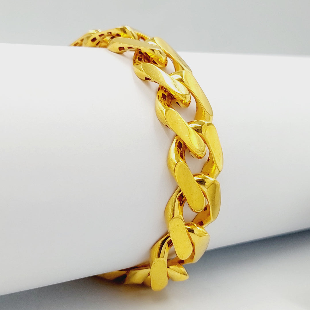 21K Gold Deluxe Cuban Links Bracelet by Saeed Jewelry - Image 7