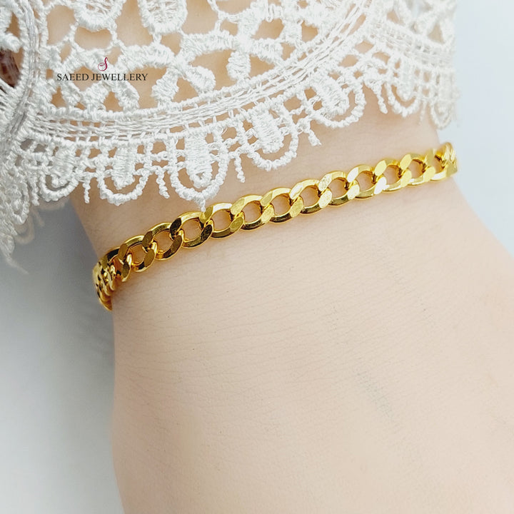 21K Gold Curb Bracelet by Saeed Jewelry - Image 5