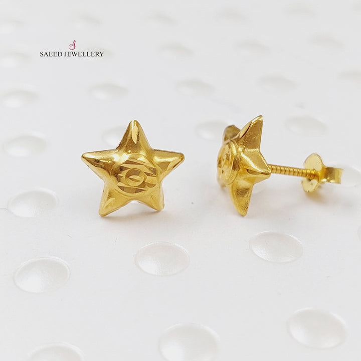 18K Gold Screw Earrings by Saeed Jewelry - Image 7