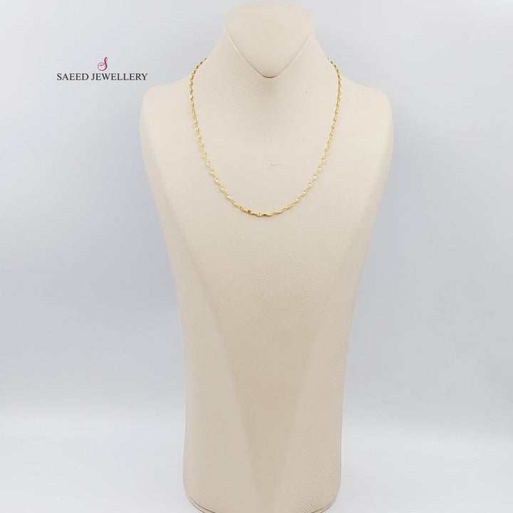 (2.5mm) Blades Chain 45cm | 17.7" Made Of 21K Yellow Gold by Saeed Jewelry-30701