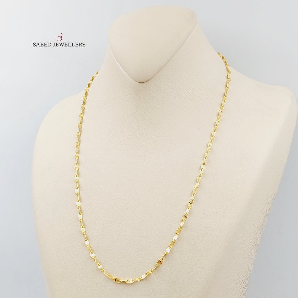 21K Gold 2.5mm Blades Chain 50cm | 19.7" by Saeed Jewelry - Image 7