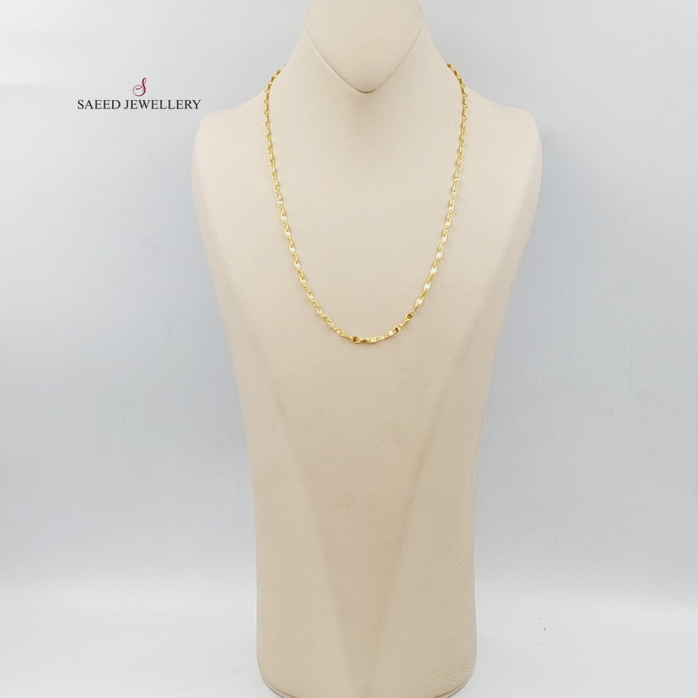 21K Gold 2.5mm Blades Chain 50cm | 19.7" by Saeed Jewelry - Image 5