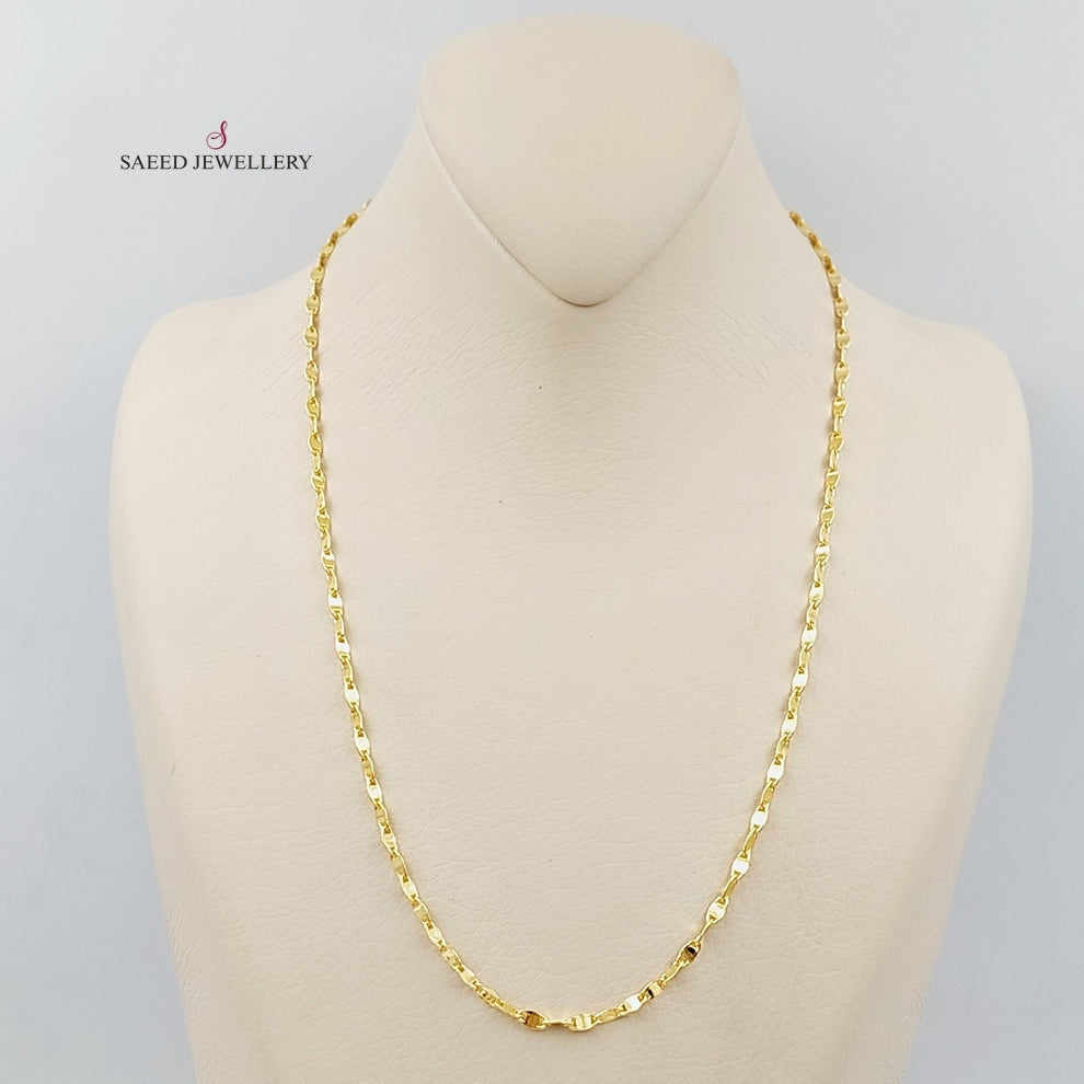 21K Gold 2.5mm Blades Chain 50cm | 19.7" by Saeed Jewelry - Image 1