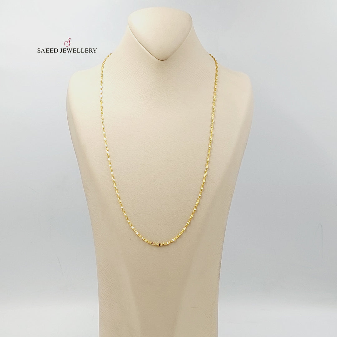 (2.5mm) Blades Chain 60cm | 23.6" Made Of 21K Yellow Gold by Saeed Jewelry-30710