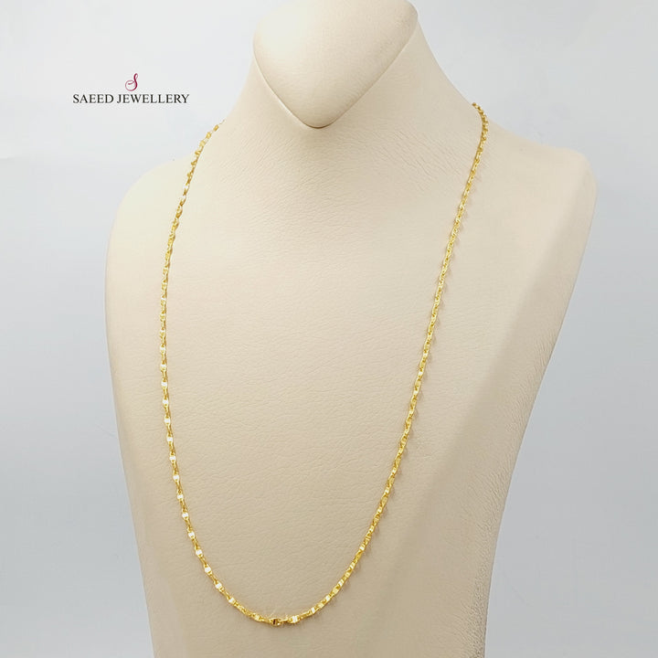 (2.5mm) Blades Chain 60cm | 23.6" Made Of 21K Yellow Gold by Saeed Jewelry-30710