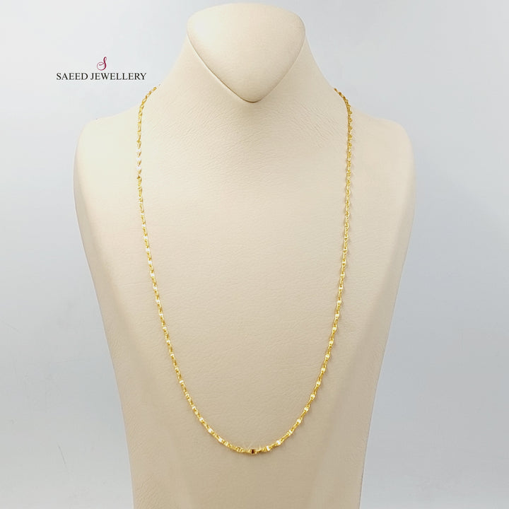 (2.5mm) Blades Chain 60cm | 23.6" Made Of 21K Yellow Gold by Saeed Jewelry-30710