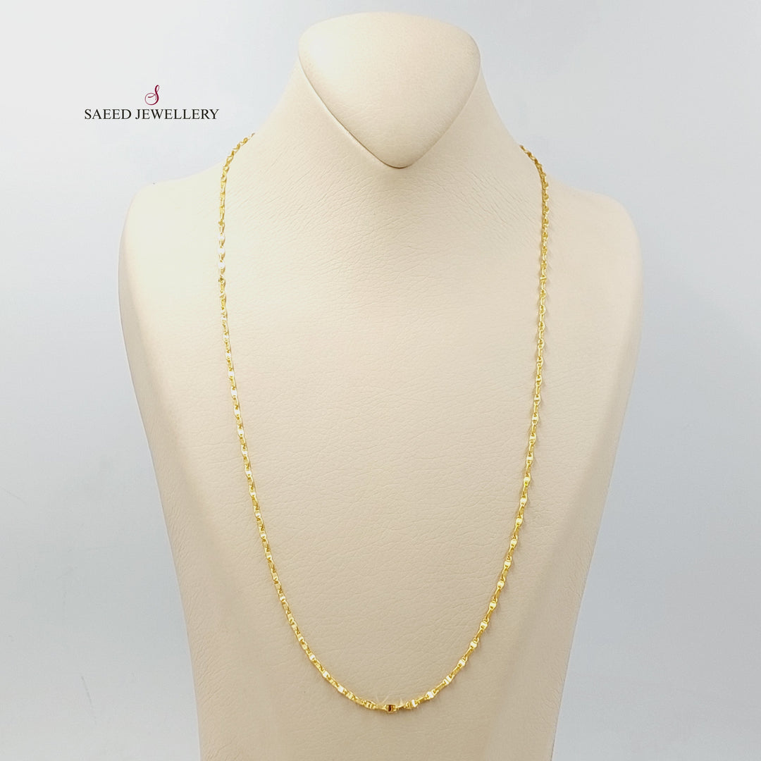 (2.5mm) Blades Chain 60cm | 23.6" Made Of 21K Yellow Gold by Saeed Jewelry-30710