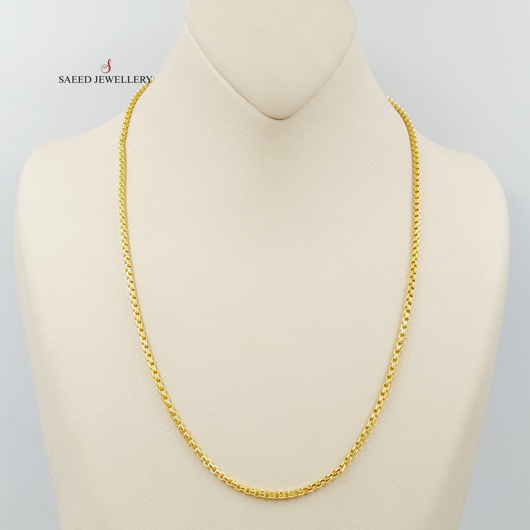 21K Gold 2.5mm Box Chain 50cm by Saeed Jewelry - Image 8