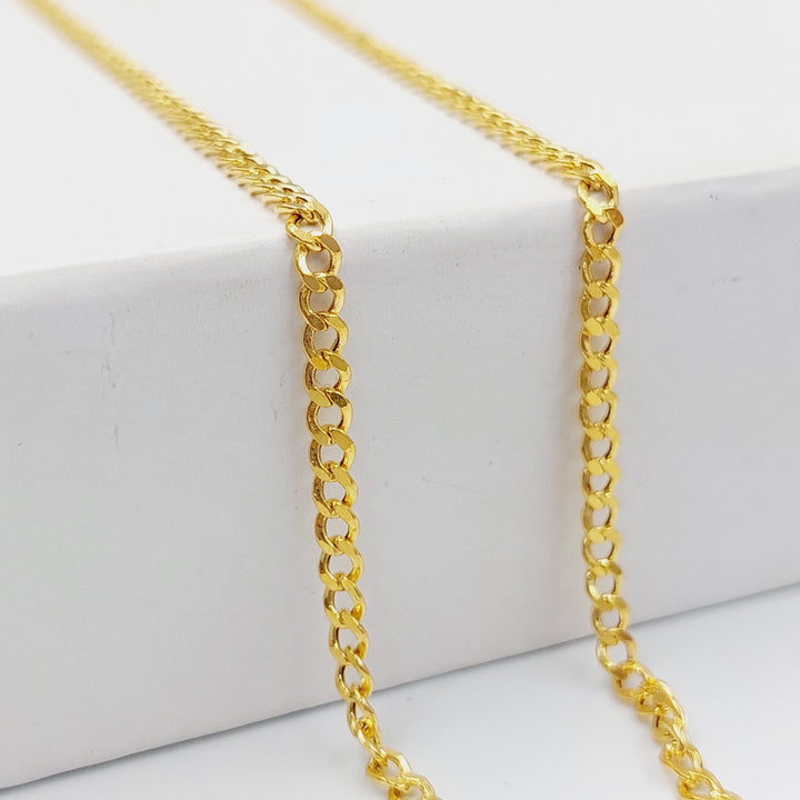 21K Gold 2.5mm Figaro Chain 50cm by Saeed Jewelry - Image 2