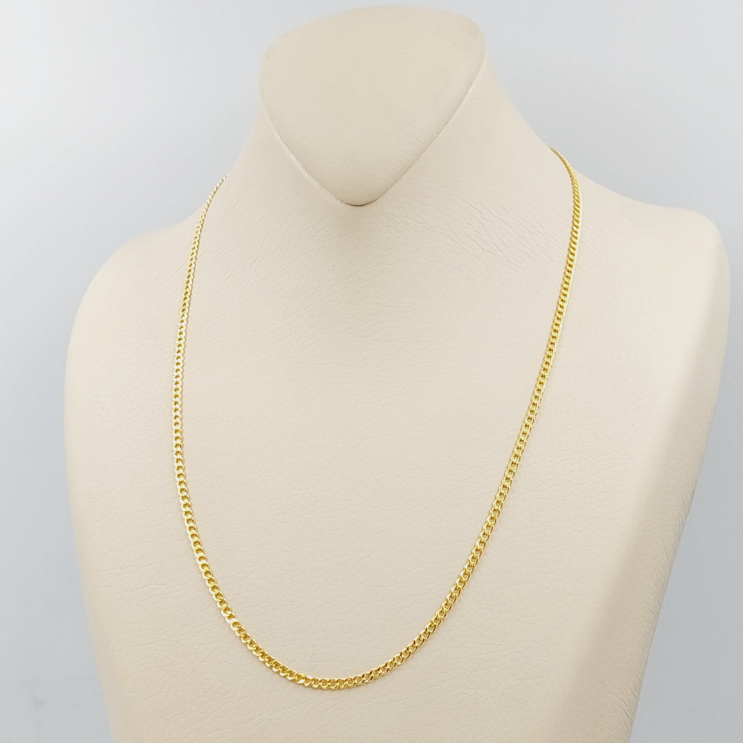 21K Gold 2.5mm Figaro Chain 50cm by Saeed Jewelry - Image 3