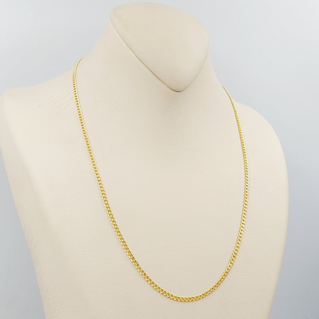 21K Gold 2.5mm Figaro Chain 50cm by Saeed Jewelry - Image 4