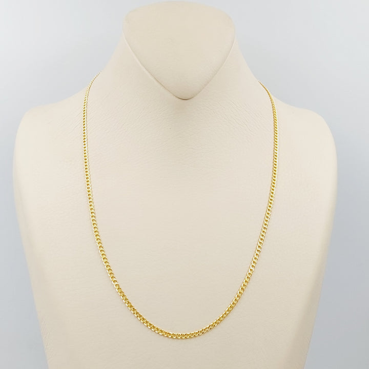 21K Gold 2.5mm Figaro Chain 50cm by Saeed Jewelry - Image 5