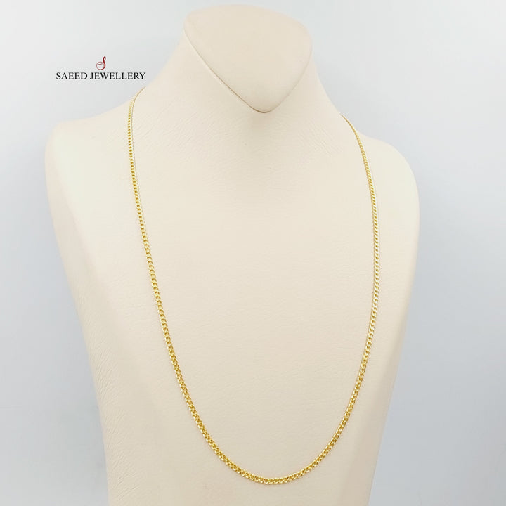 21K Gold 2.5mm Figaro Chain 60cm by Saeed Jewelry - Image 4